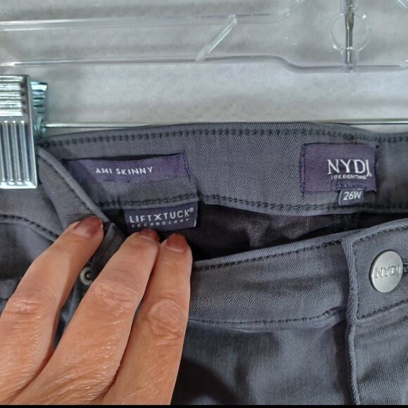 NYDJ Higher Rise AMI SKINNY Jeans Plus Size 26W Gilt Gray Wash Lift Tuck NEW - Picture 3 of 8